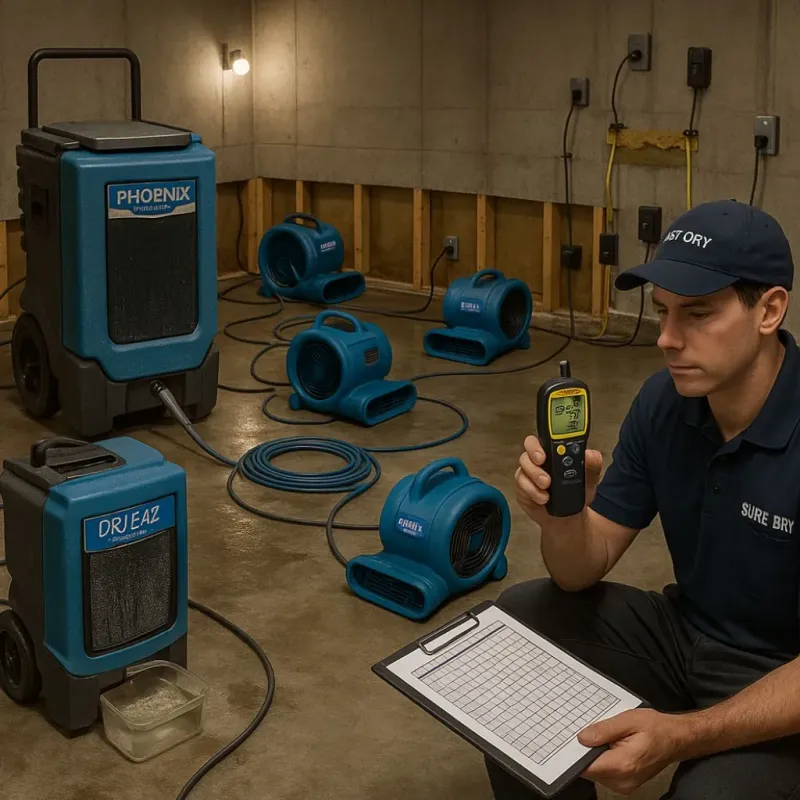 Structural Drying and Dehumidification process in Dolan Springs, AZ